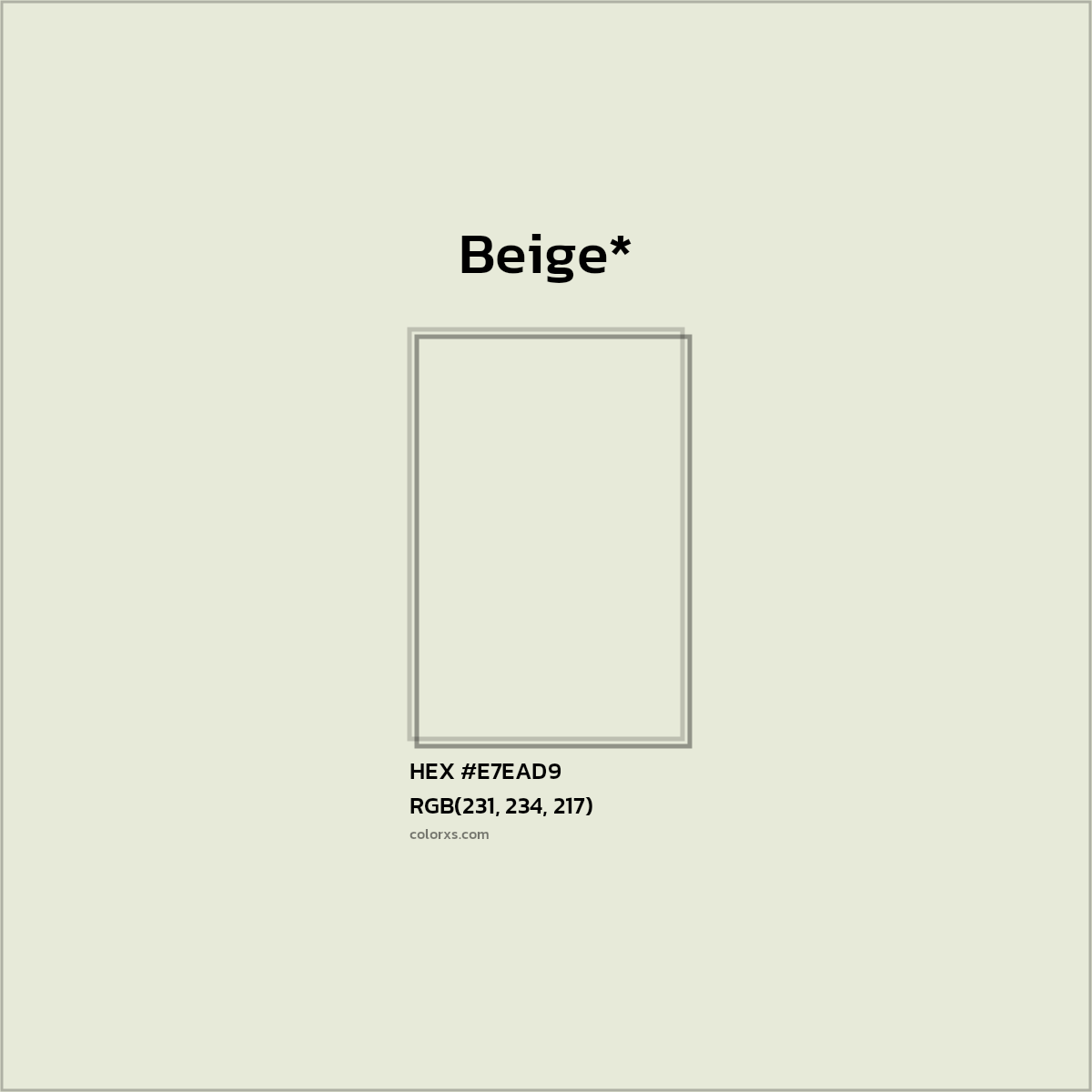 HEX #E7EAD9 Color Name, Color Code, Palettes, Similar Paints, Images