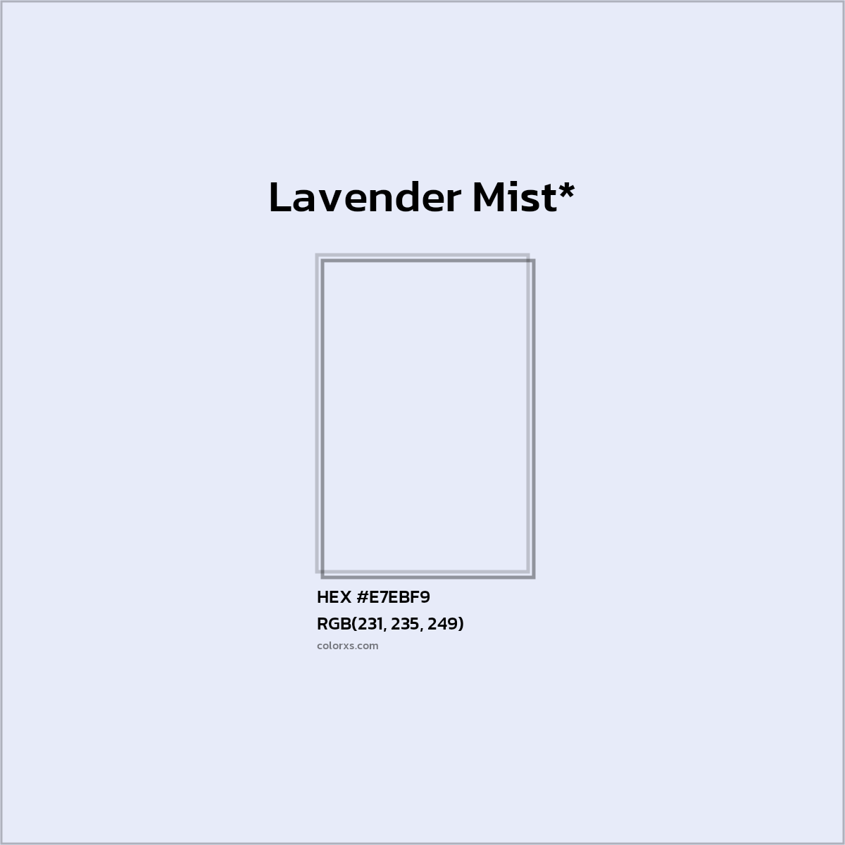 HEX #E7EBF9 Color Name, Color Code, Palettes, Similar Paints, Images