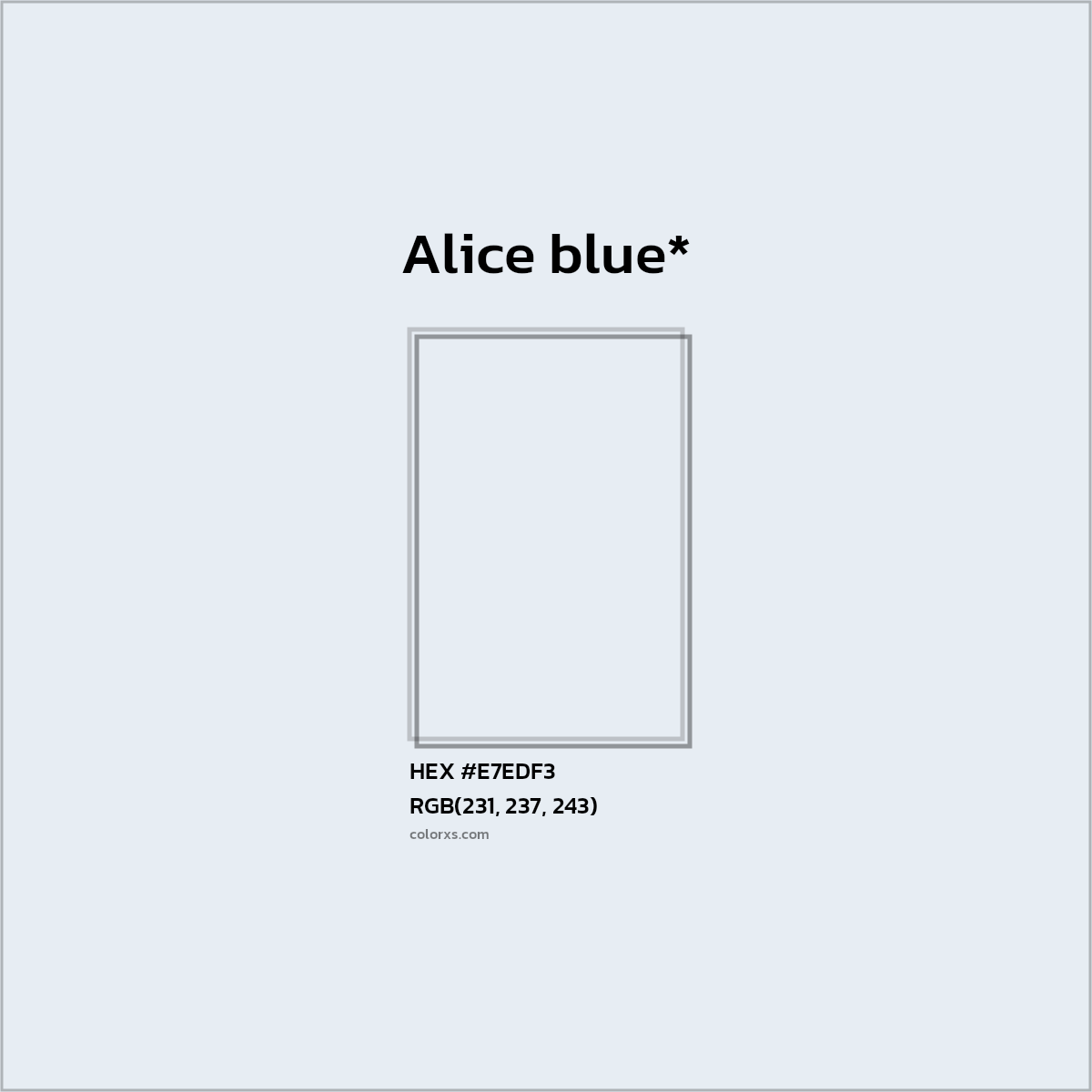 HEX #E7EDF3 Color Name, Color Code, Palettes, Similar Paints, Images