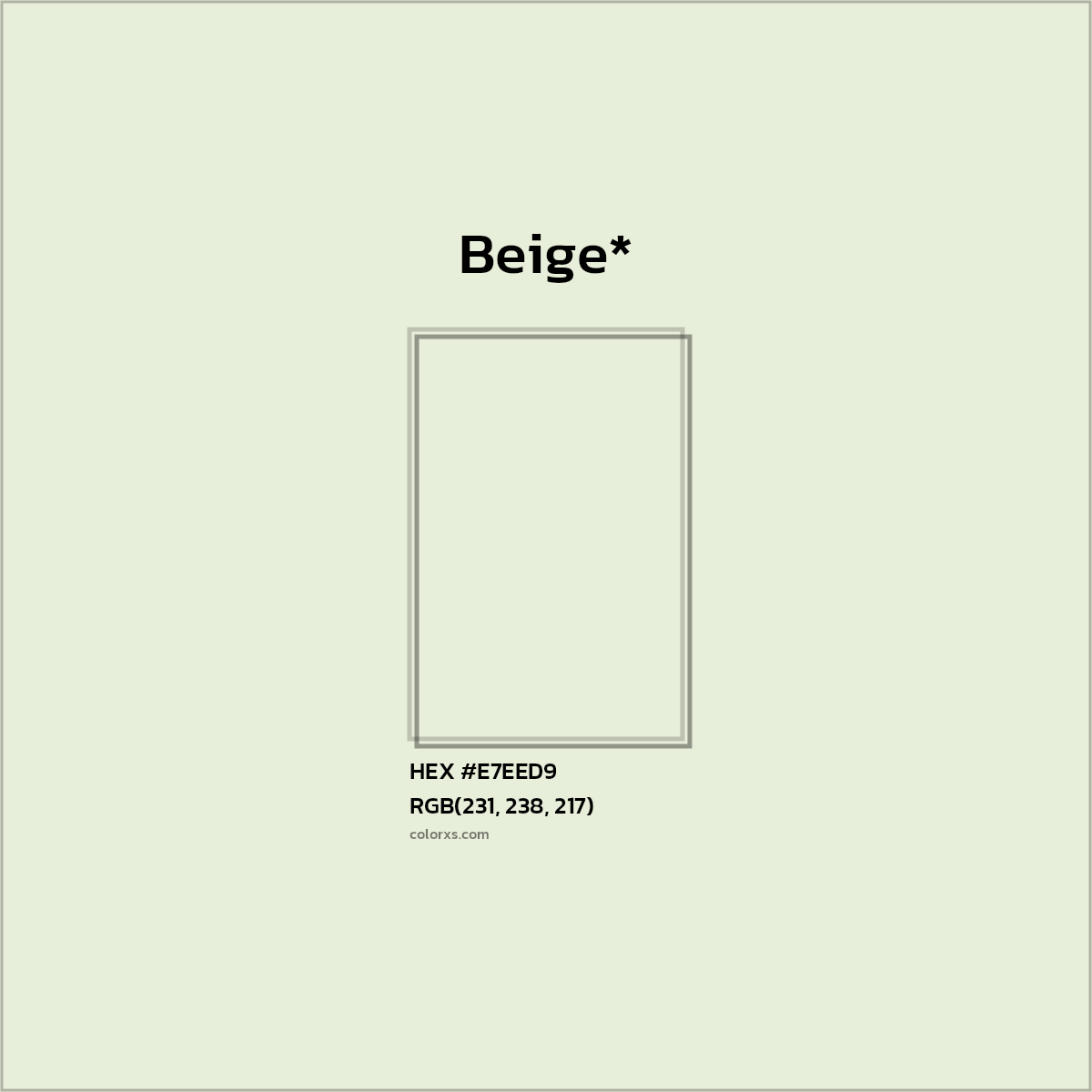 HEX #E7EED9 Color Name, Color Code, Palettes, Similar Paints, Images