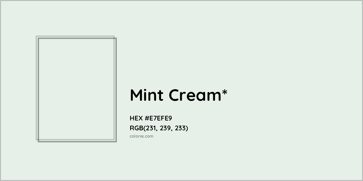 HEX #E7EFE9 Color Name, Color Code, Palettes, Similar Paints, Images