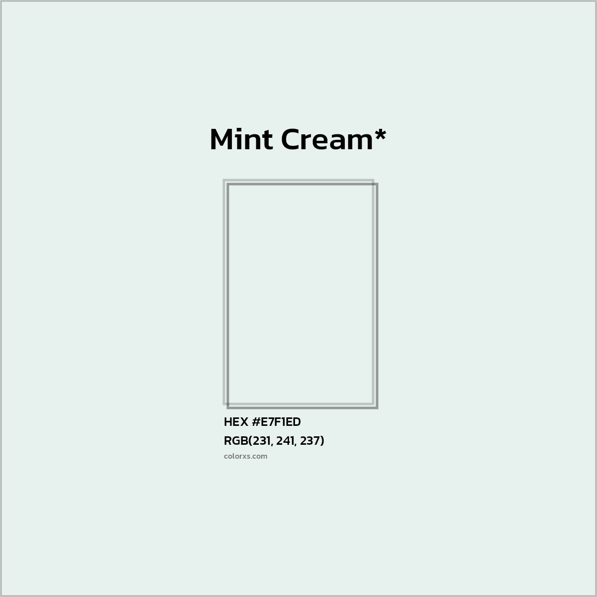HEX #E7F1ED Color Name, Color Code, Palettes, Similar Paints, Images