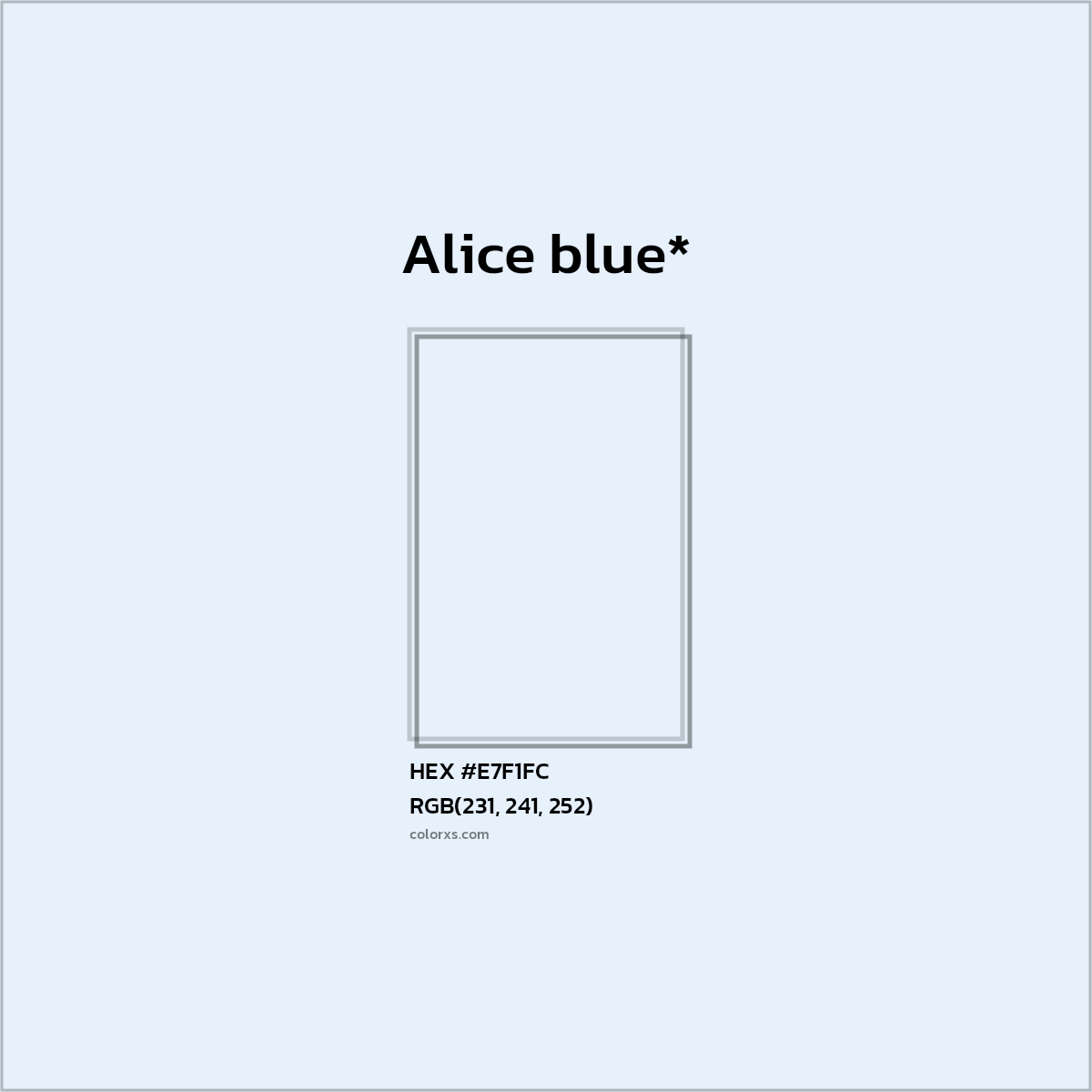 HEX #E7F1FC Color Name, Color Code, Palettes, Similar Paints, Images
