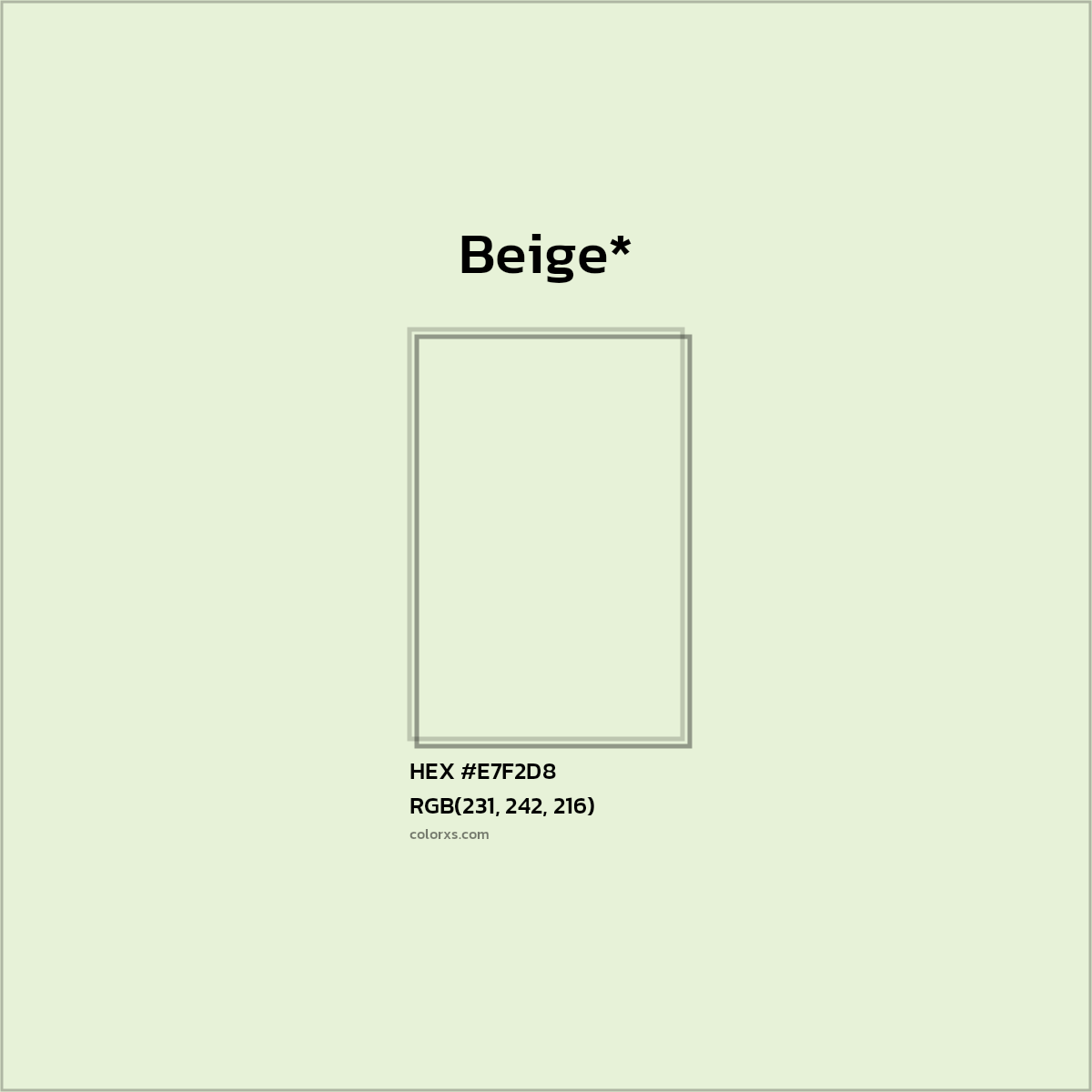 HEX #E7F2D8 Color Name, Color Code, Palettes, Similar Paints, Images