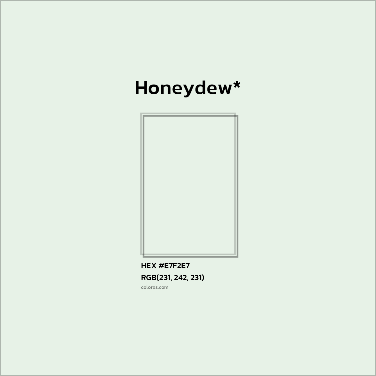HEX #E7F2E7 Color Name, Color Code, Palettes, Similar Paints, Images