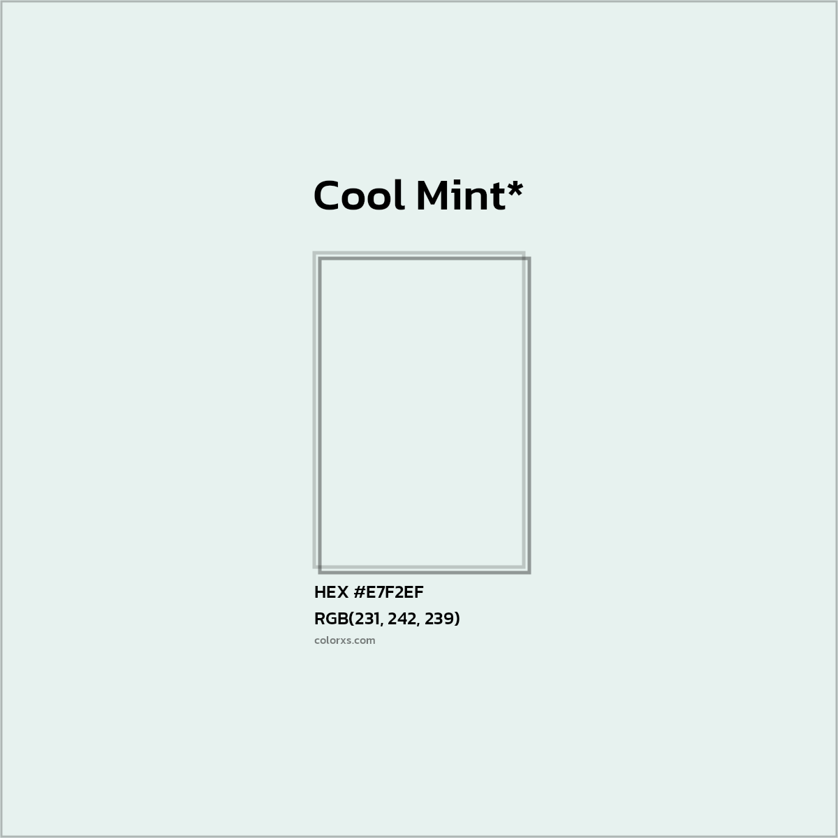 HEX #E7F2EF Color Name, Color Code, Palettes, Similar Paints, Images