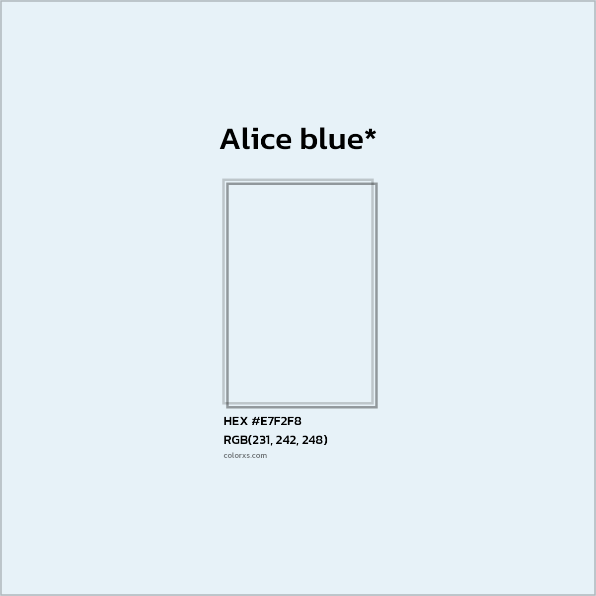 HEX #E7F2F8 Color Name, Color Code, Palettes, Similar Paints, Images