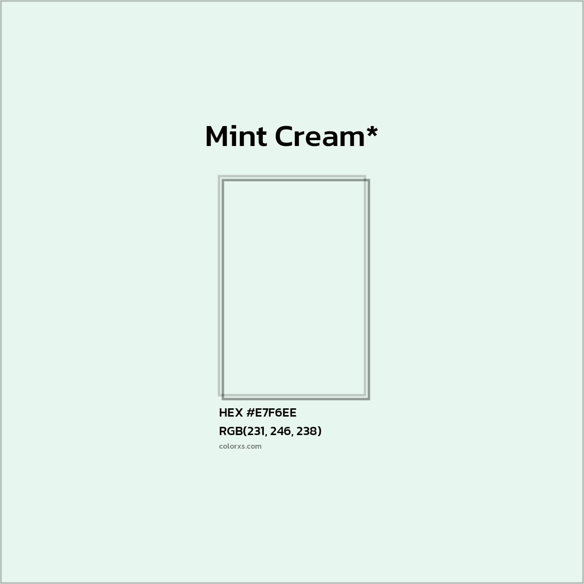 HEX #E7F6EE Color Name, Color Code, Palettes, Similar Paints, Images