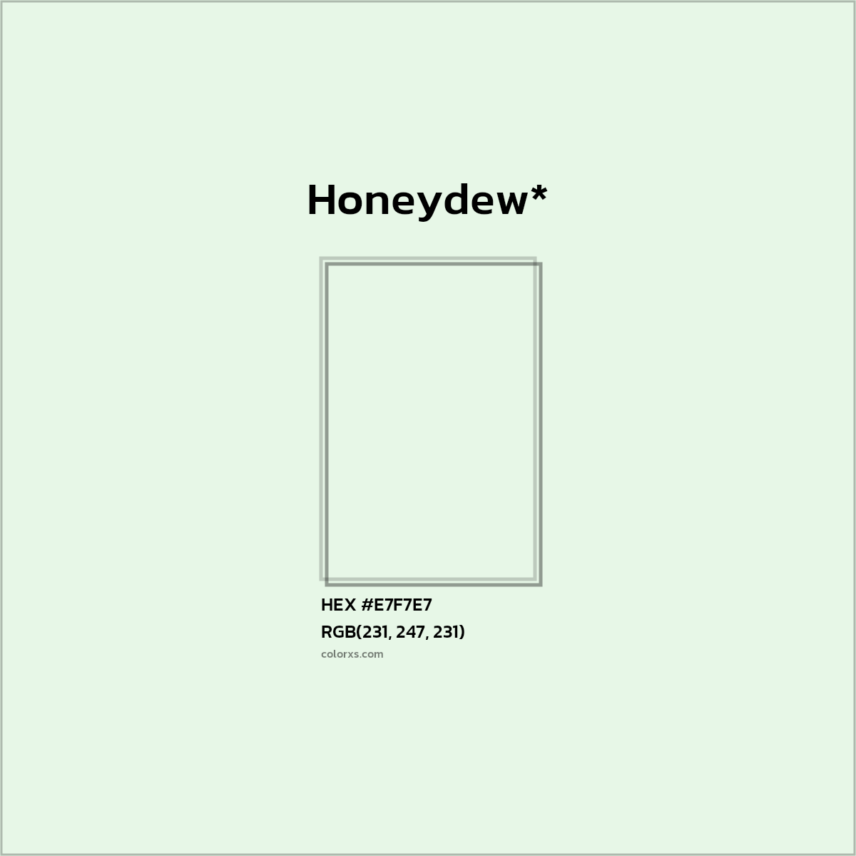HEX #E7F7E7 Color Name, Color Code, Palettes, Similar Paints, Images