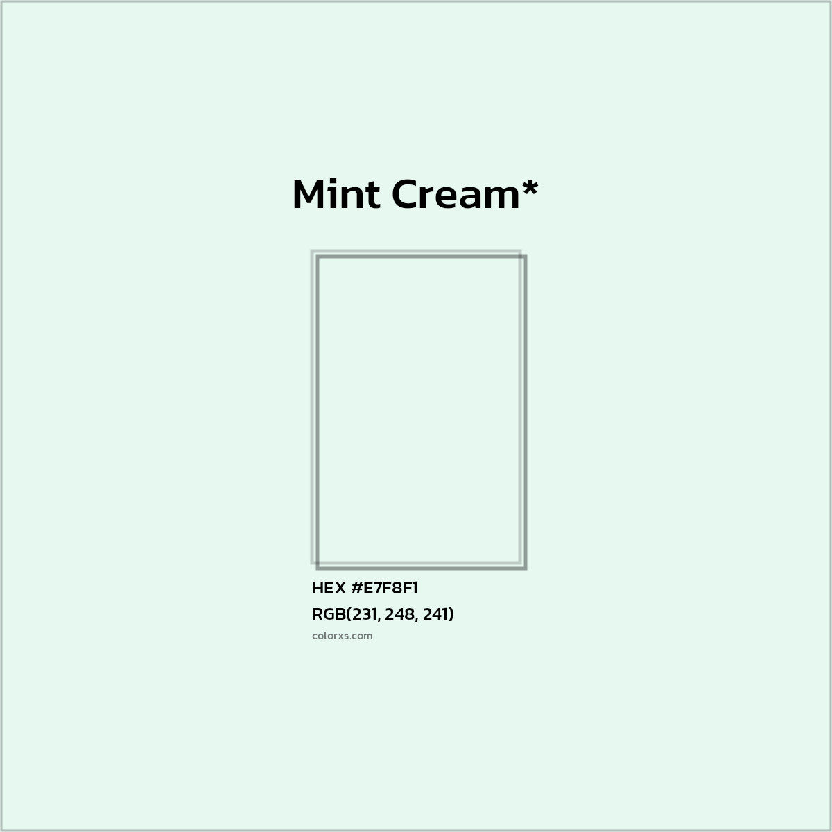HEX #E7F8F1 Color Name, Color Code, Palettes, Similar Paints, Images