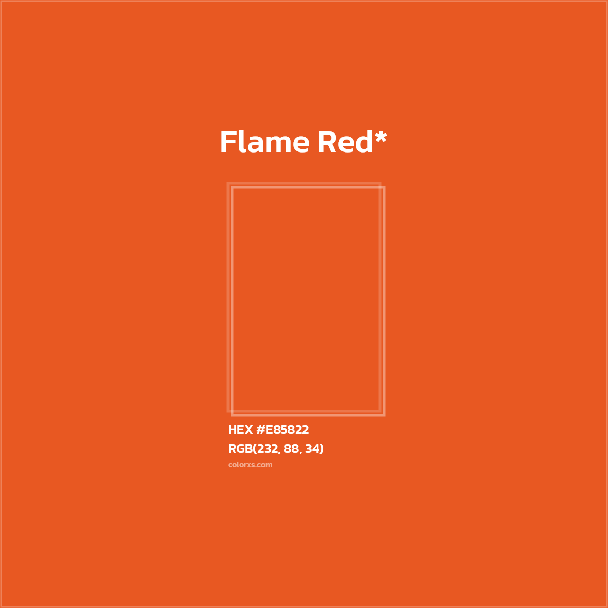 HEX #E85822 Color Name, Color Code, Palettes, Similar Paints, Images