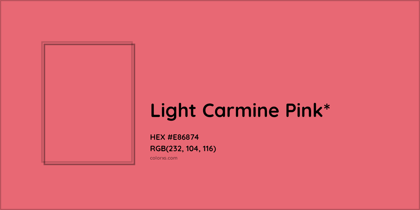 HEX #E86874 Color Name, Color Code, Palettes, Similar Paints, Images