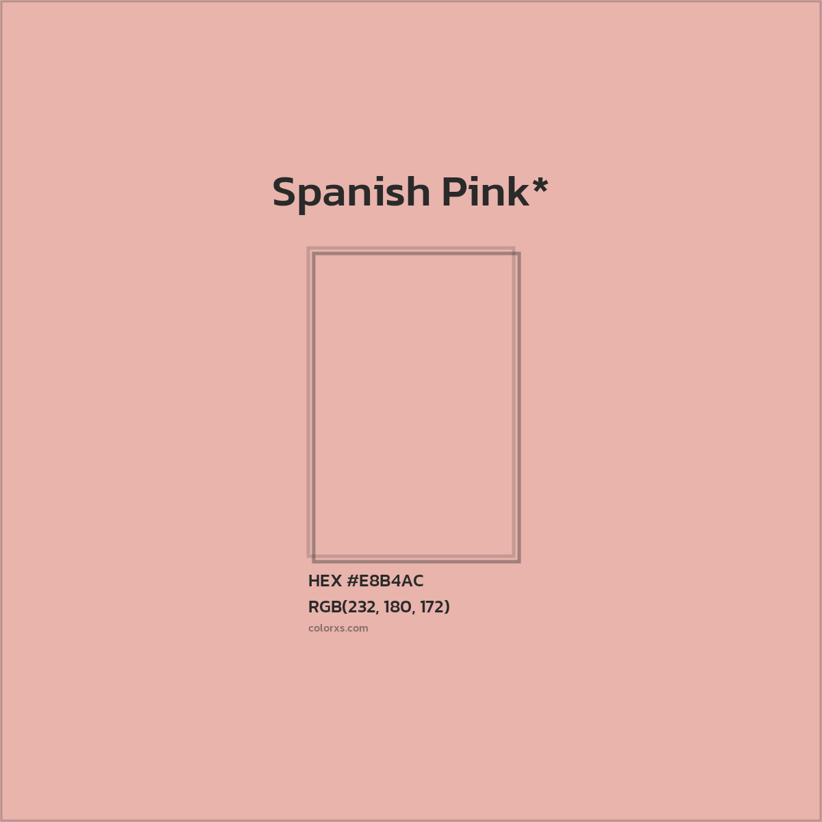 HEX #E8B4AC Color Name, Color Code, Palettes, Similar Paints, Images