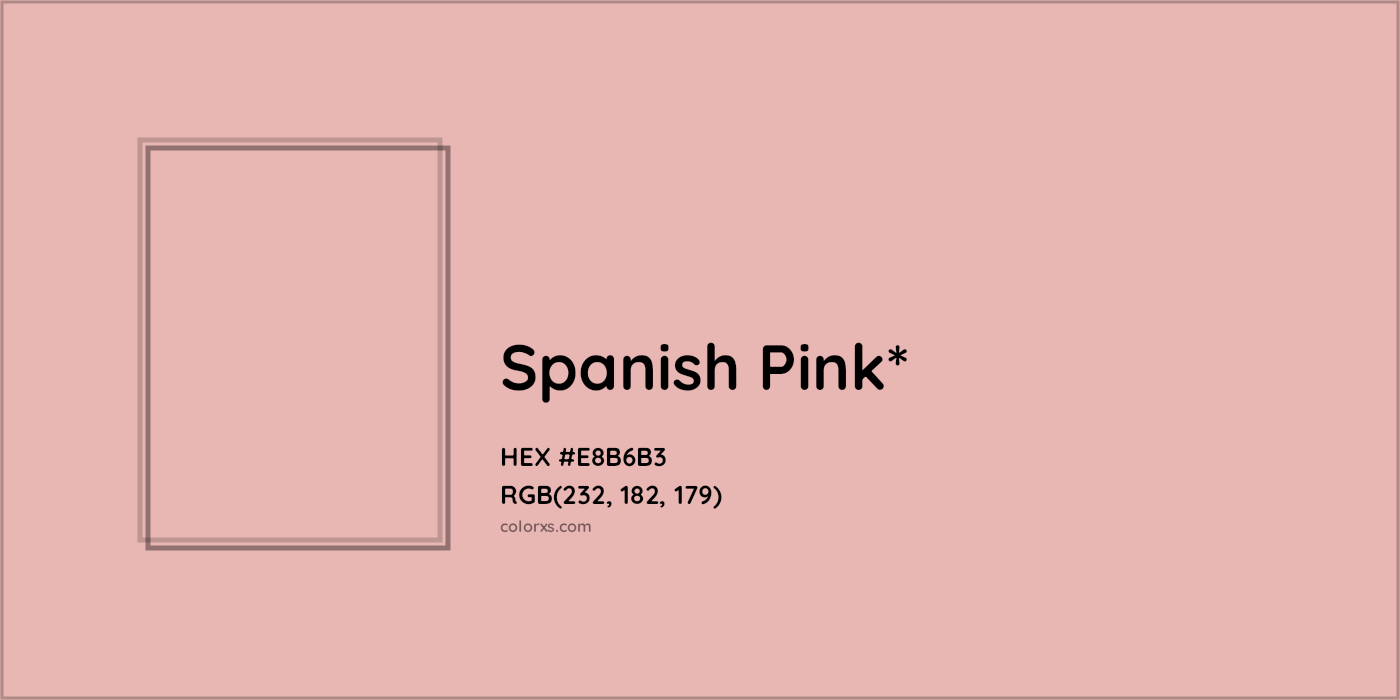 HEX #E8B6B3 Color Name, Color Code, Palettes, Similar Paints, Images