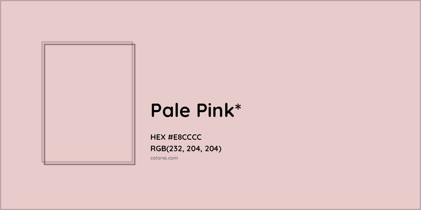 HEX #E8CCCC Color Name, Color Code, Palettes, Similar Paints, Images