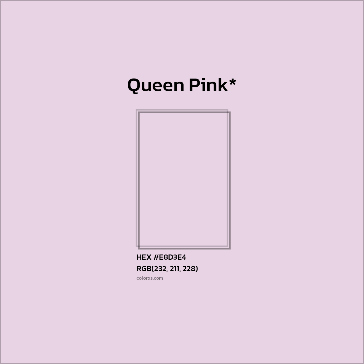HEX #E8D3E4 Color Name, Color Code, Palettes, Similar Paints, Images