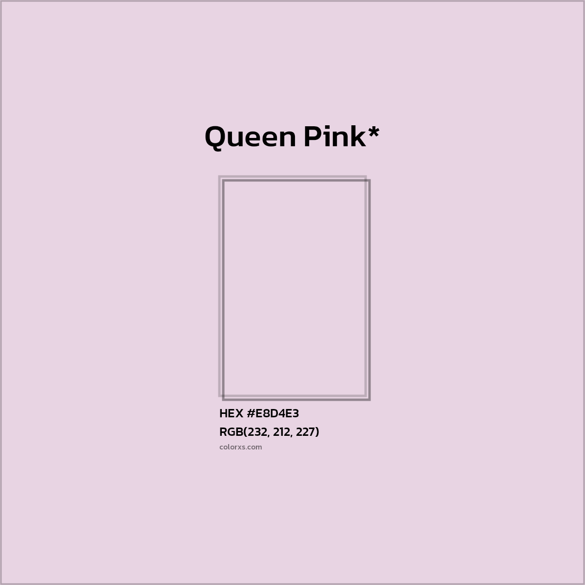 HEX #E8D4E3 Color Name, Color Code, Palettes, Similar Paints, Images