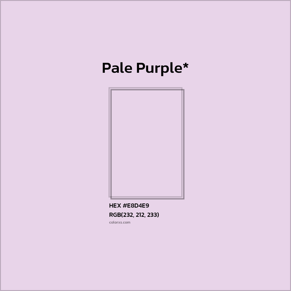 HEX #E8D4E9 Color Name, Color Code, Palettes, Similar Paints, Images