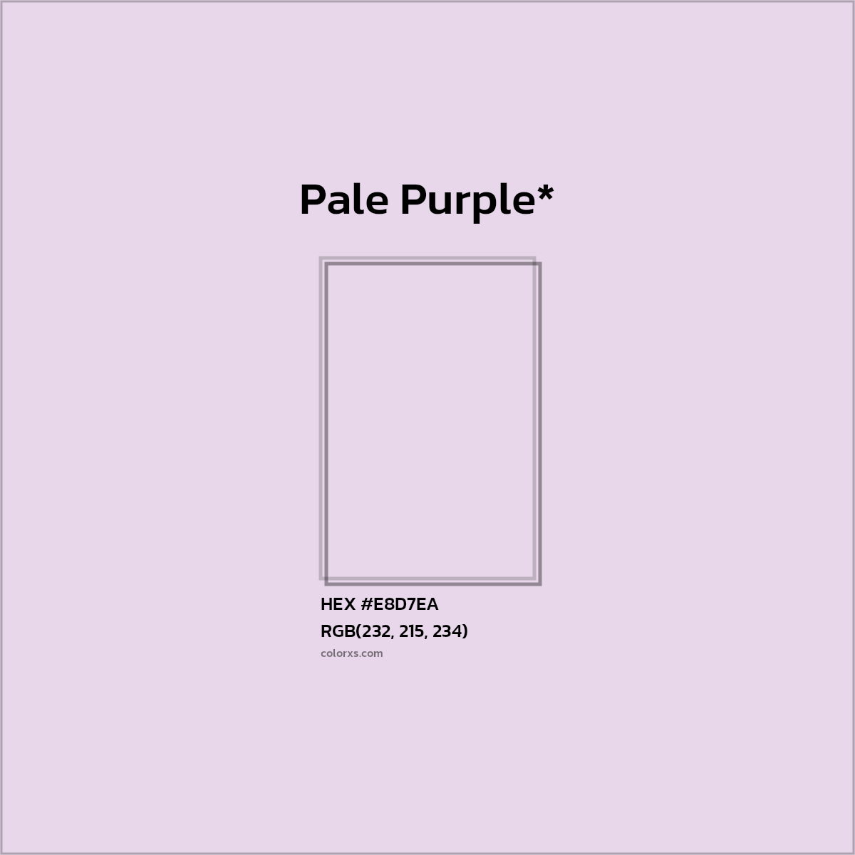 HEX #E8D7EA Color Name, Color Code, Palettes, Similar Paints, Images