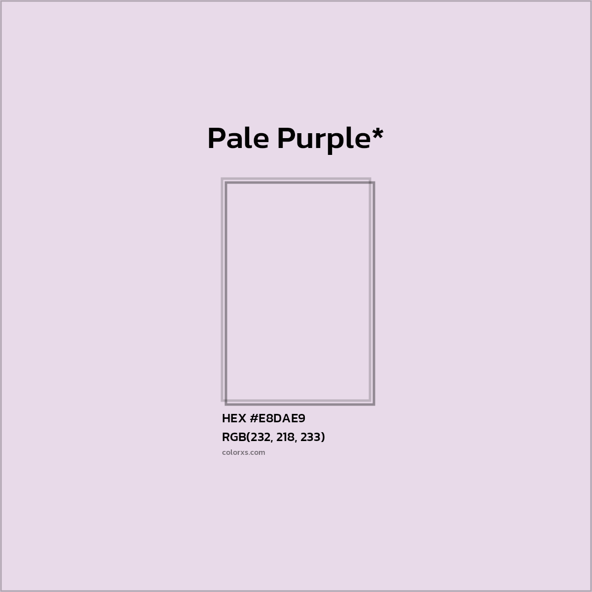 HEX #E8DAE9 Color Name, Color Code, Palettes, Similar Paints, Images