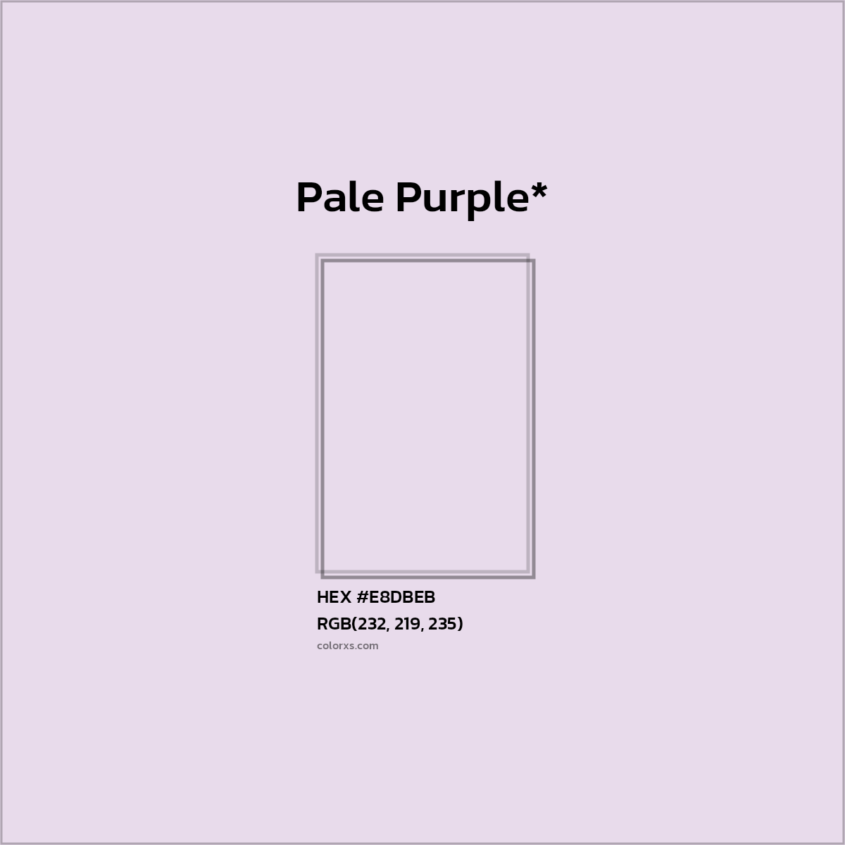 HEX #E8DBEB Color Name, Color Code, Palettes, Similar Paints, Images