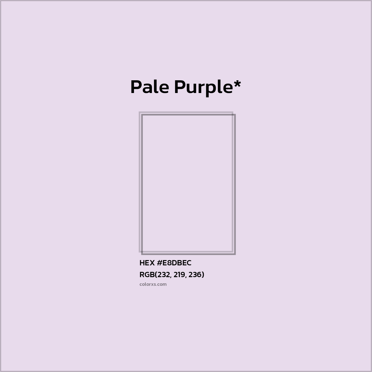 HEX #E8DBEC Color Name, Color Code, Palettes, Similar Paints, Images