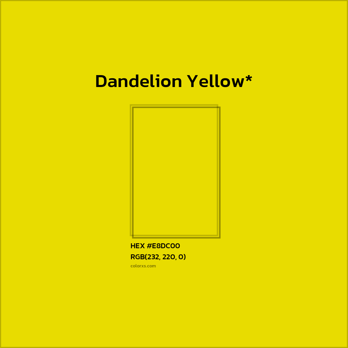 HEX #E8DC00 Color Name, Color Code, Palettes, Similar Paints, Images