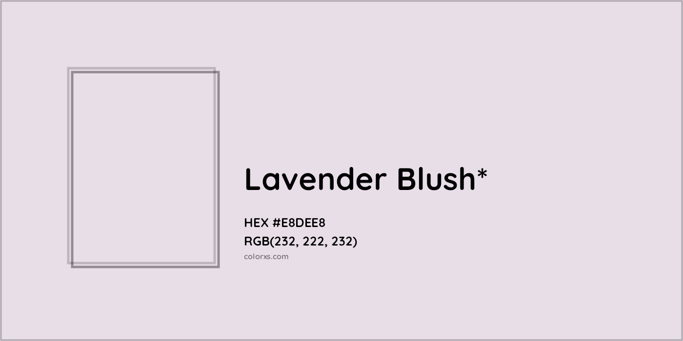 HEX #E8DEE8 Color Name, Color Code, Palettes, Similar Paints, Images