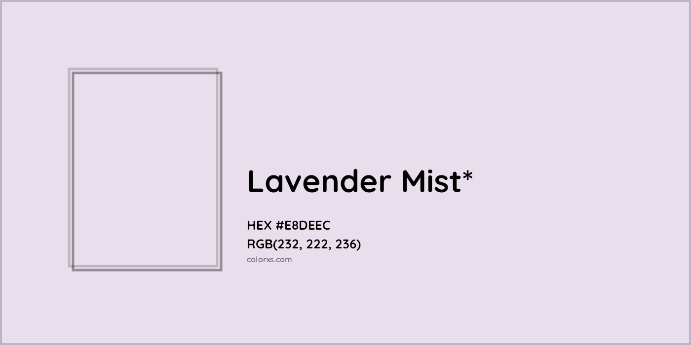 HEX #E8DEEC Color Name, Color Code, Palettes, Similar Paints, Images