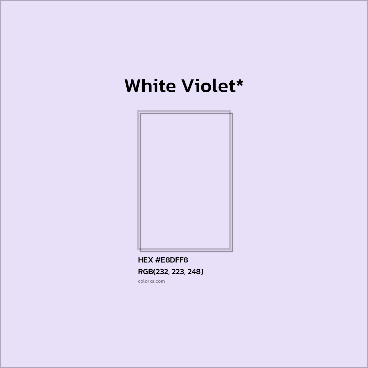 HEX #E8DFF8 Color Name, Color Code, Palettes, Similar Paints, Images