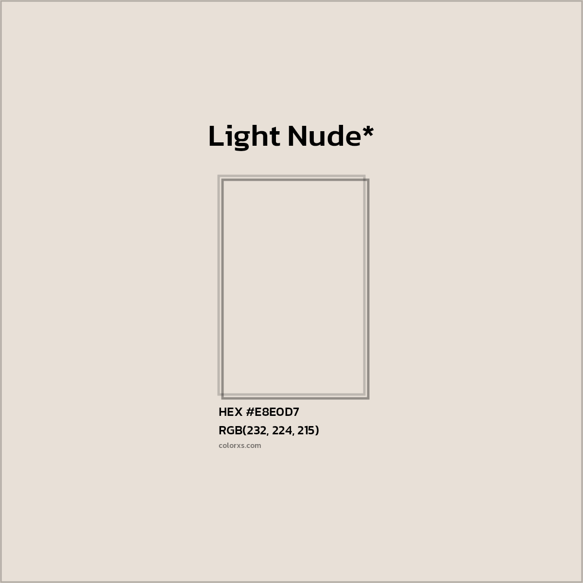 HEX #E8E0D7 Color Name, Color Code, Palettes, Similar Paints, Images