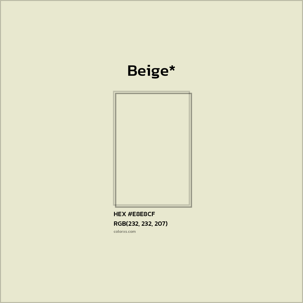 HEX #E8E8CF Color Name, Color Code, Palettes, Similar Paints, Images