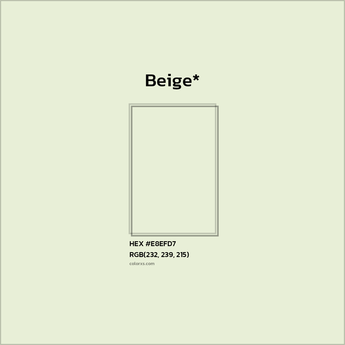HEX #E8EFD7 Color Name, Color Code, Palettes, Similar Paints, Images