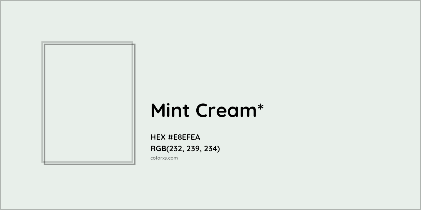 HEX #E8EFEA Color Name, Color Code, Palettes, Similar Paints, Images