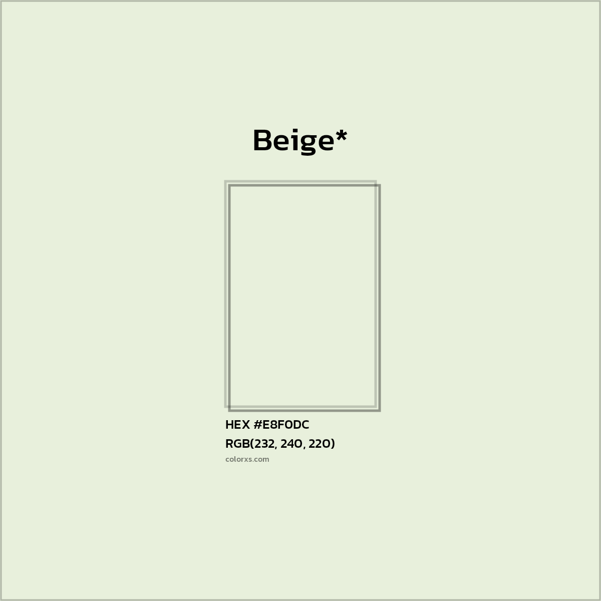 HEX #E8F0DC Color Name, Color Code, Palettes, Similar Paints, Images