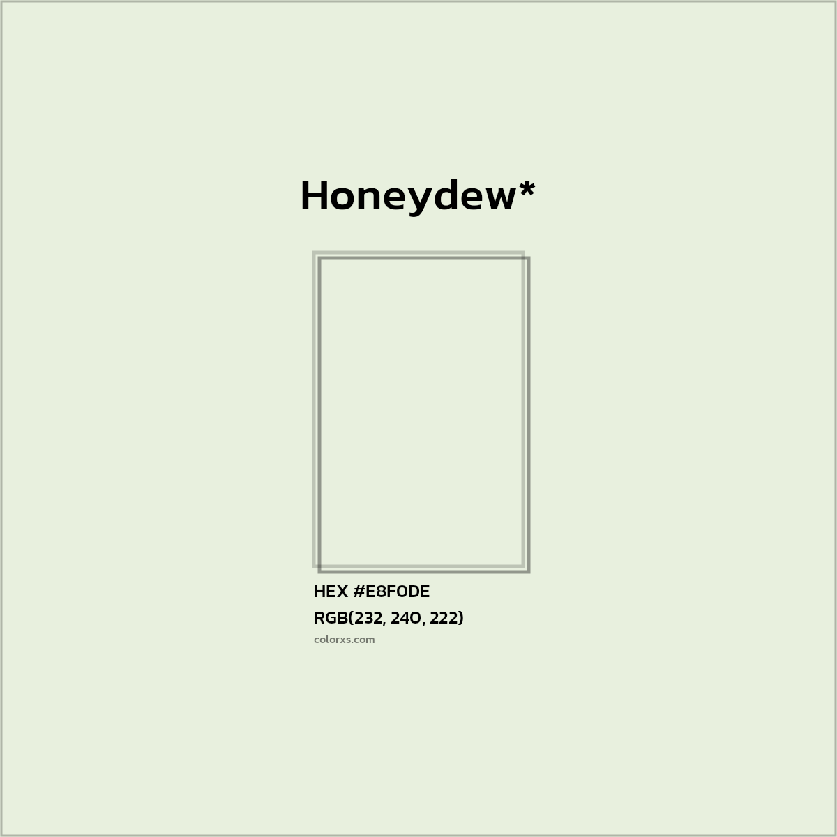 HEX #E8F0DE Color Name, Color Code, Palettes, Similar Paints, Images
