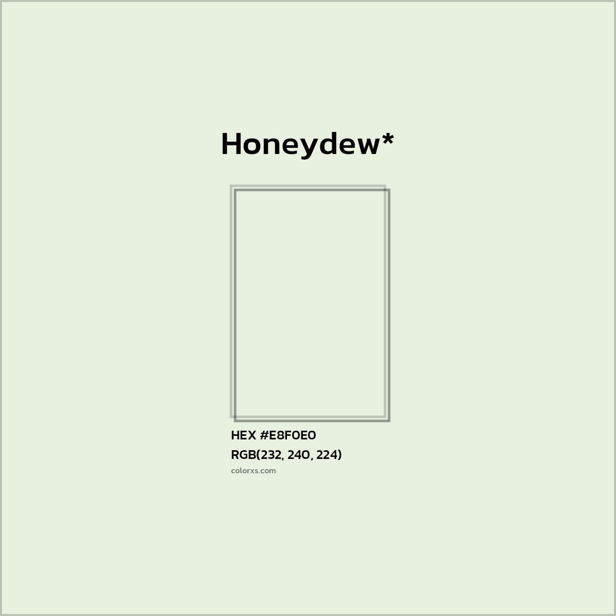 HEX #E8F0E0 Color Name, Color Code, Palettes, Similar Paints, Images