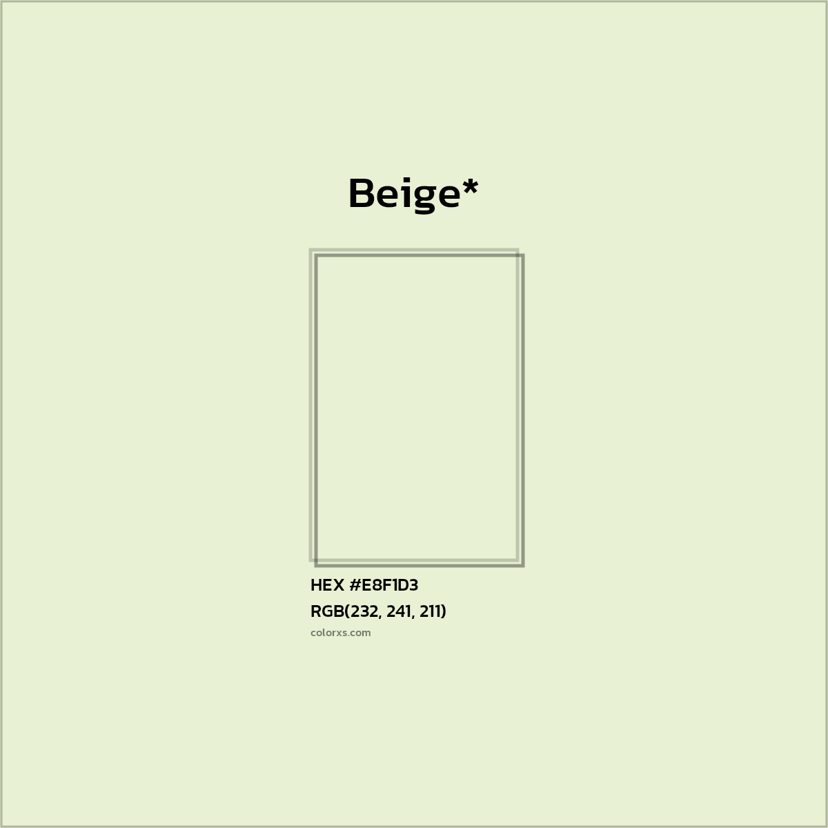 HEX #E8F1D3 Color Name, Color Code, Palettes, Similar Paints, Images