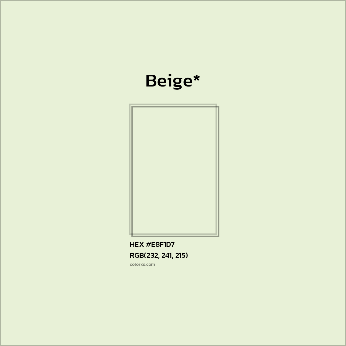 HEX #E8F1D7 Color Name, Color Code, Palettes, Similar Paints, Images
