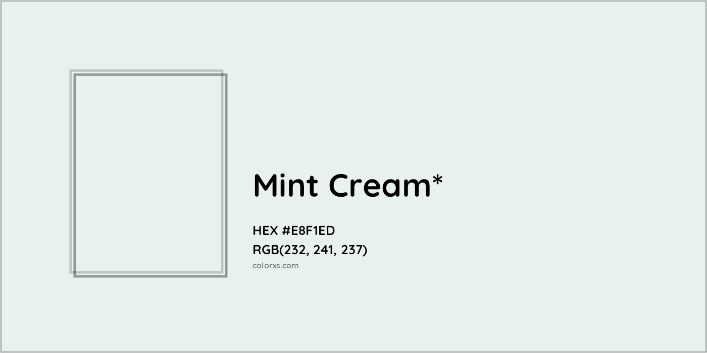HEX #E8F1ED Color Name, Color Code, Palettes, Similar Paints, Images