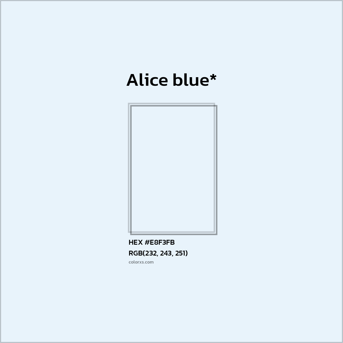 HEX #E8F3FB Color Name, Color Code, Palettes, Similar Paints, Images
