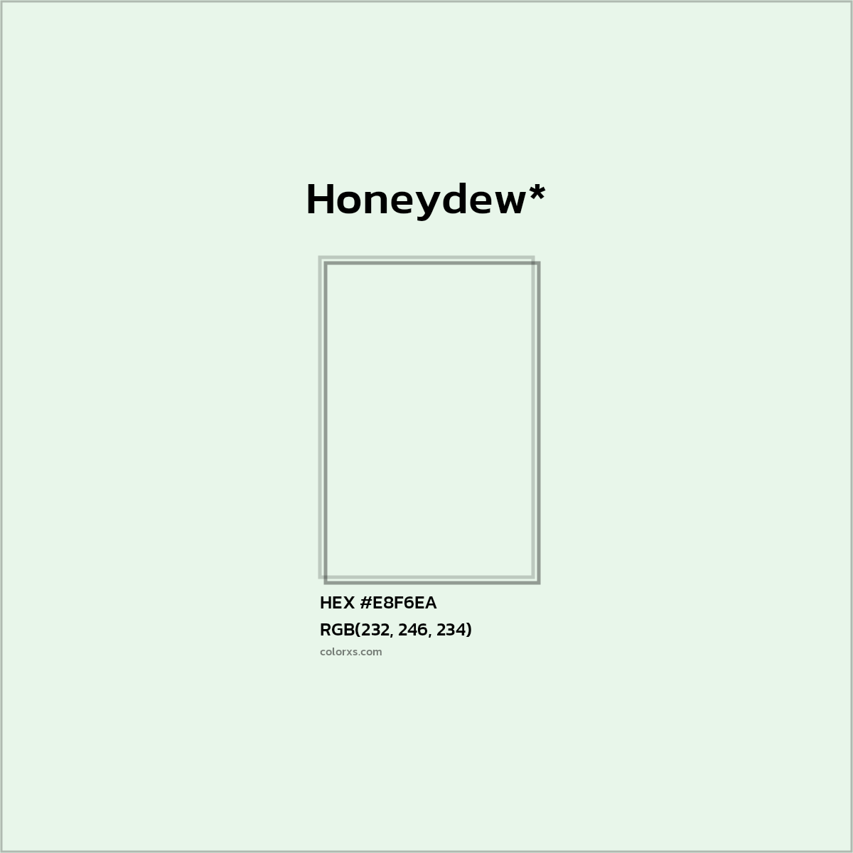 HEX #E8F6EA Color Name, Color Code, Palettes, Similar Paints, Images