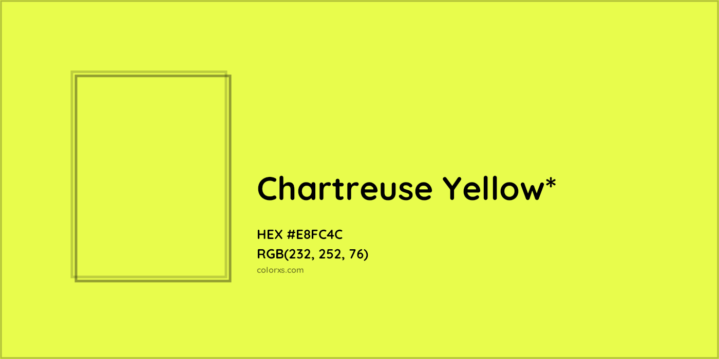 HEX #E8FC4C Color Name, Color Code, Palettes, Similar Paints, Images