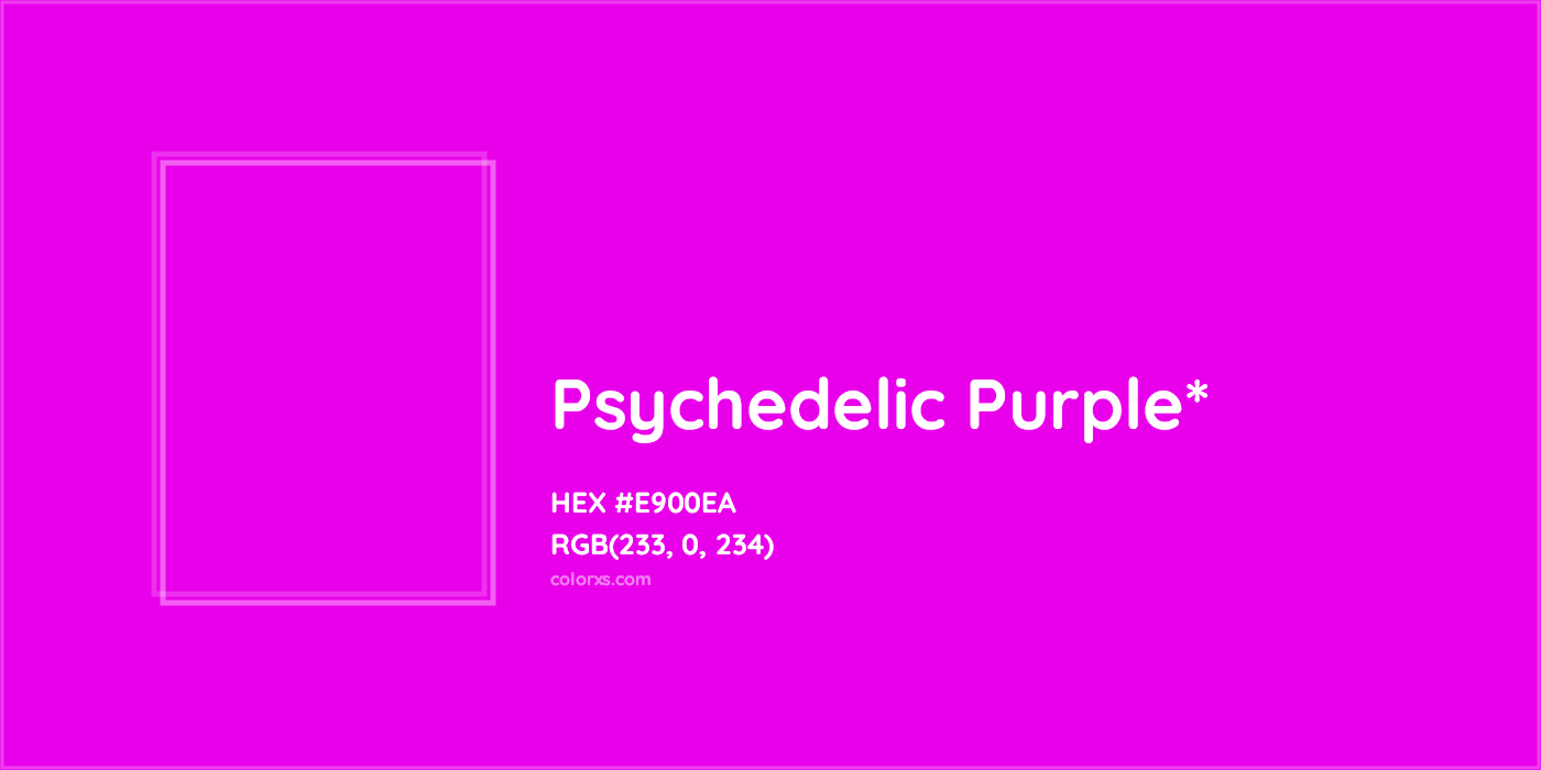 HEX #E900EA Color Name, Color Code, Palettes, Similar Paints, Images