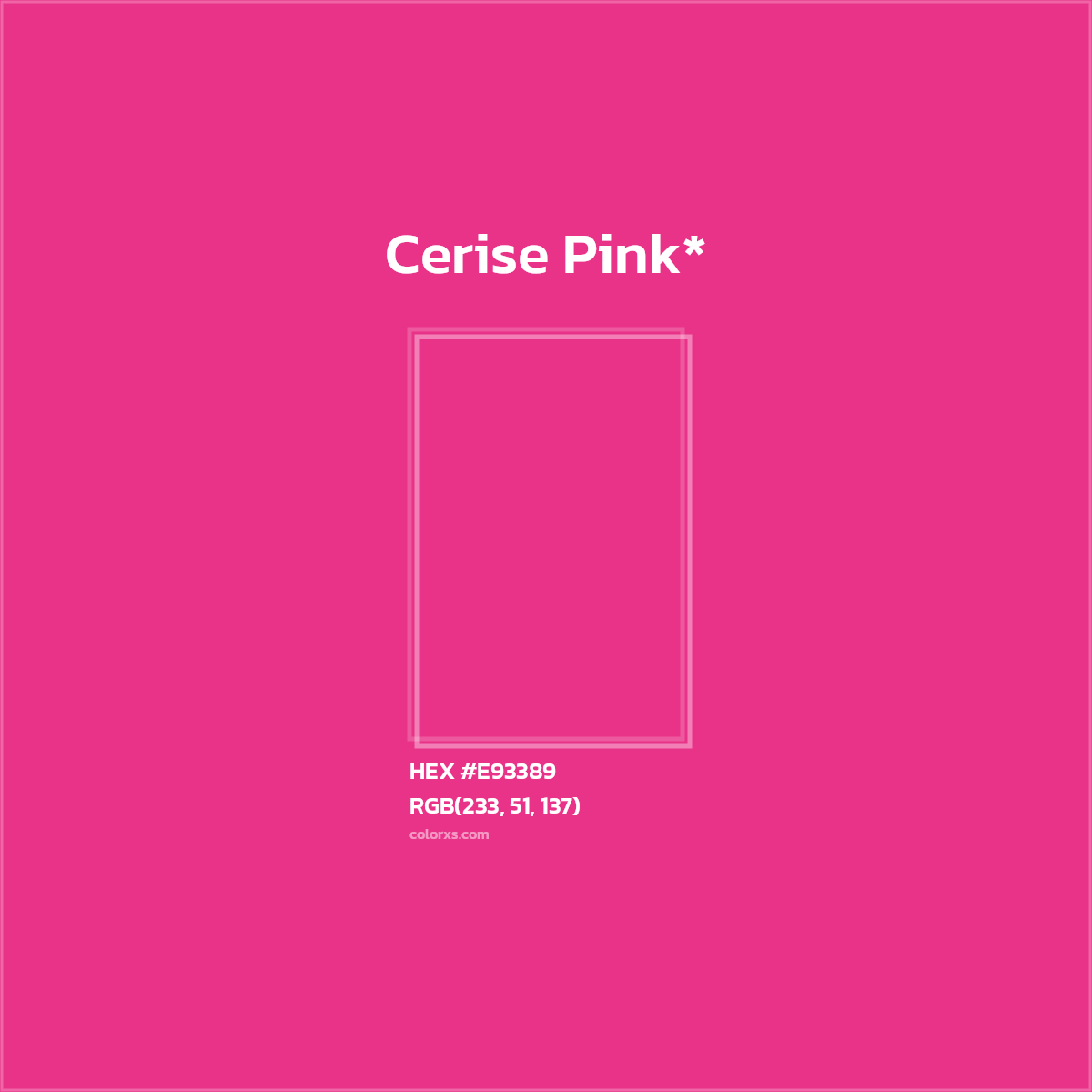 HEX #E93389 Color Name, Color Code, Palettes, Similar Paints, Images