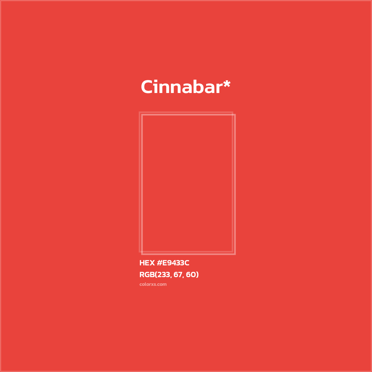 HEX #E9433C Color Name, Color Code, Palettes, Similar Paints, Images