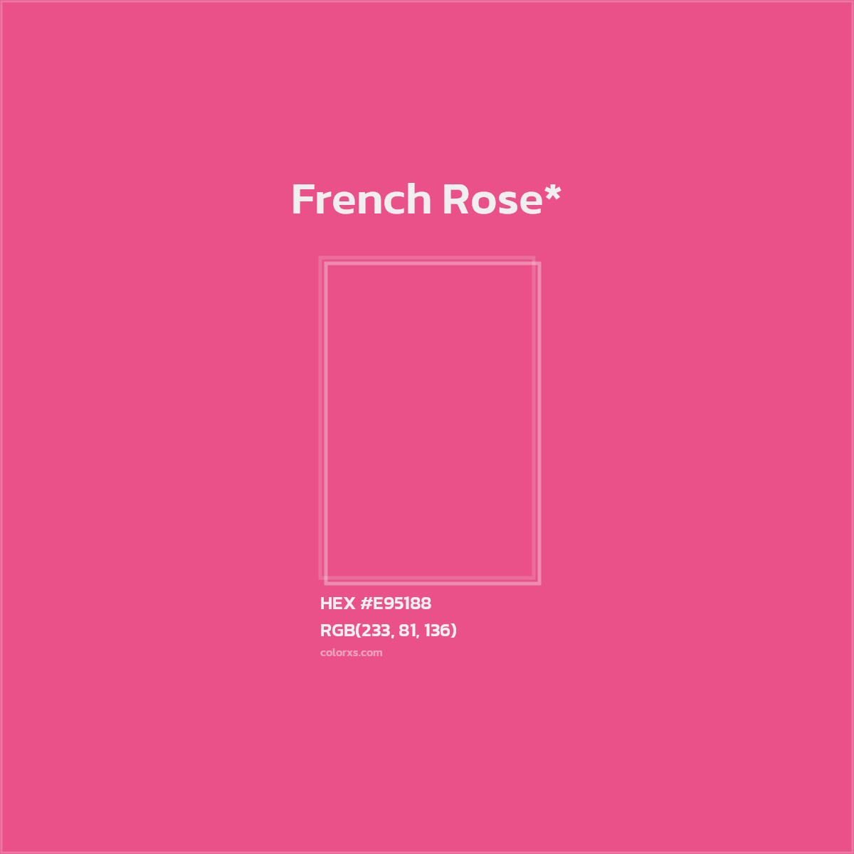 HEX #E95188 Color Name, Color Code, Palettes, Similar Paints, Images