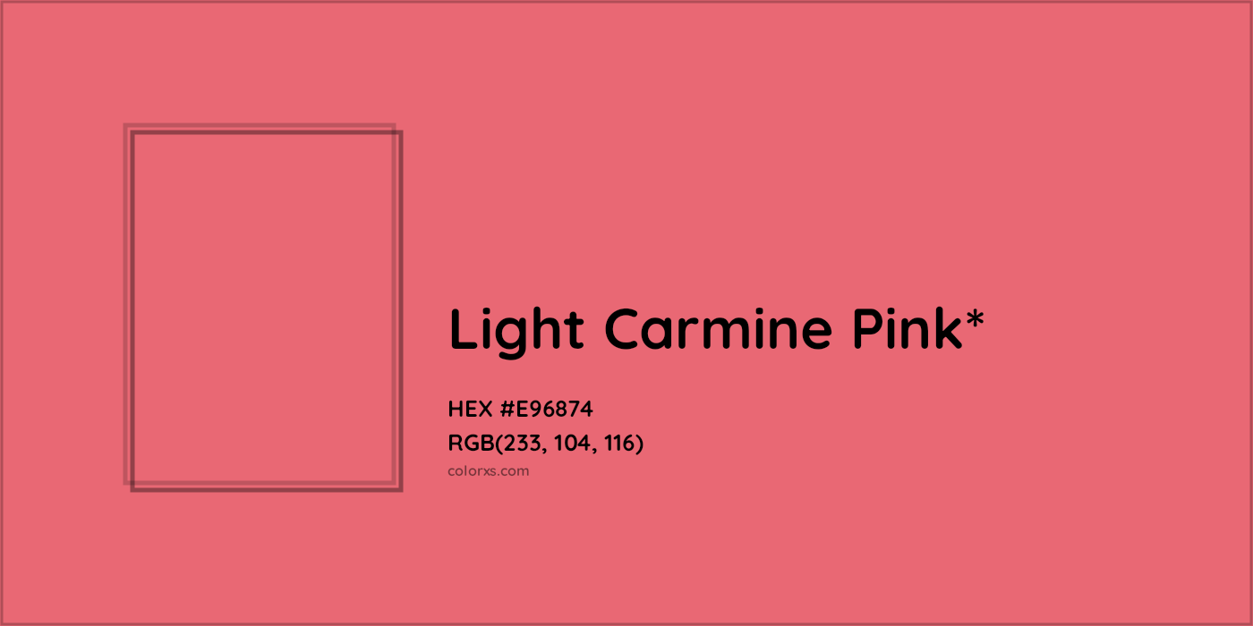 HEX #E96874 Color Name, Color Code, Palettes, Similar Paints, Images