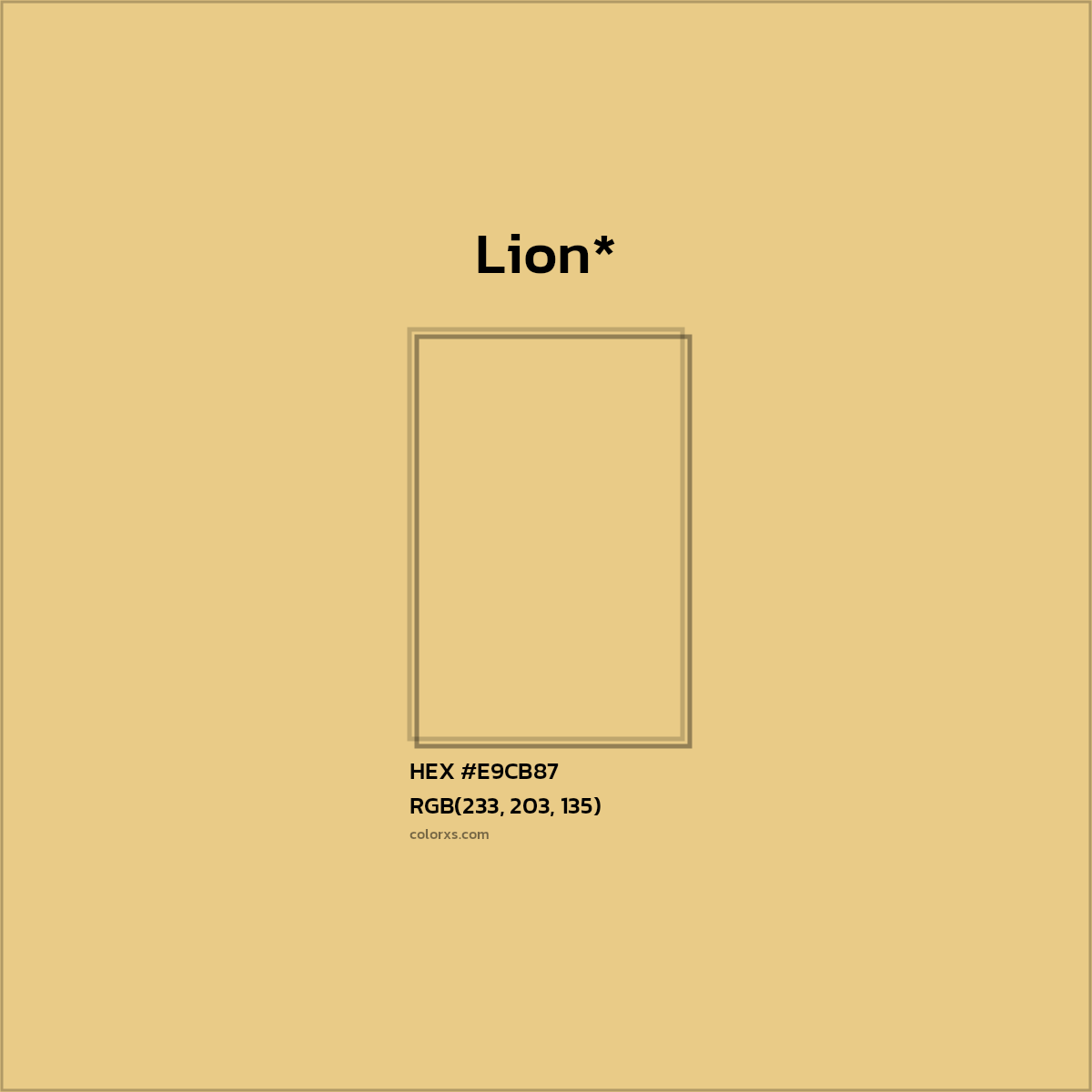 HEX #E9CB87 Color Name, Color Code, Palettes, Similar Paints, Images