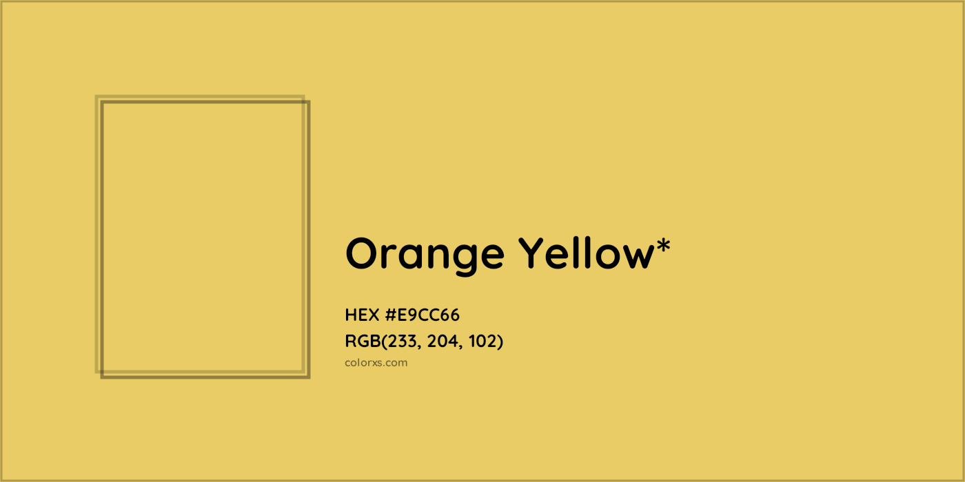 HEX #E9CC66 Color Name, Color Code, Palettes, Similar Paints, Images